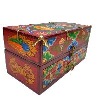 Buddhist Handmade Wooden Traveling Altar [chesum] Box, [foldable], With Pancha Buddha