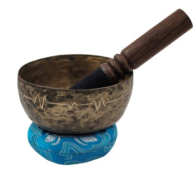 Singing Bowl Thadobati, Buddhist Hand Beaten Bowls, Hand Carved, Antique, [select Accessories]