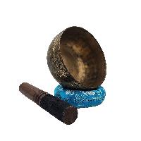 Singing Bowl Thadobati, Buddhist Hand Beaten Bowls, Hand Carved, Antique, [select Accessories]