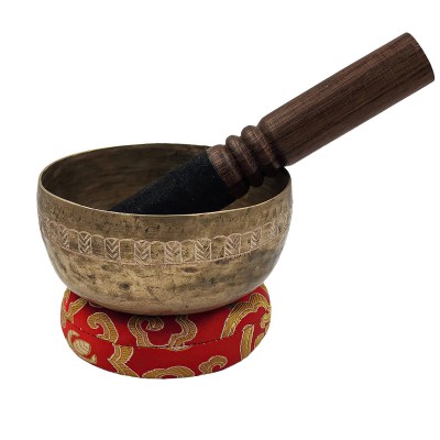 Singing Bowl Thadobati, Buddhist Hand Beaten Bowls, Hand Carved, Antique, [select Accessories]
