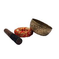 Singing Bowl Thadobati, Buddhist Hand Beaten Bowls, Hand Carved, Antique, [select Accessories]