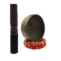 Singing Bowl Thadobati, Buddhist Hand Beaten Bowls, Hand Carved, Antique, [select Accessories]