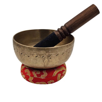 Buddhist Hand Beaten [thadobati,] Singing Bowl, Hand Carved, Antique, [select Accessories]