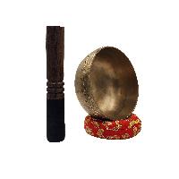 Buddhist Hand Beaten [thadobati,] Singing Bowl, Hand Carved, Antique, [select Accessories]