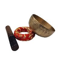 Buddhist Hand Beaten [thadobati,] Singing Bowl, Hand Carved, Antique, [select Accessories]