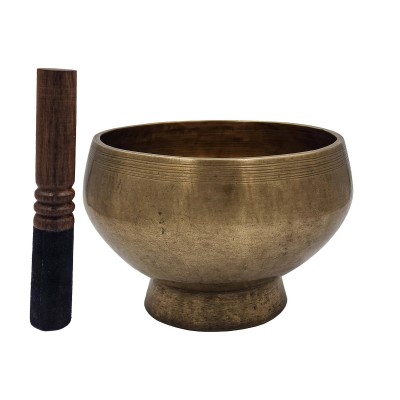 Buddhist Hand Beaten Stand Naga Singing Bowl, Antique, [select Accessories]