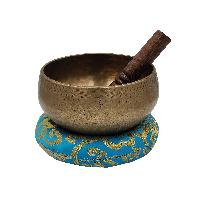 Buddhist Hand Beaten Stand Naga Singing Bowl, Antique, [select Accessories]