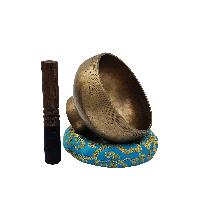 Buddhist Hand Beaten Stand Naga Singing Bowl, Antique, [select Accessories]