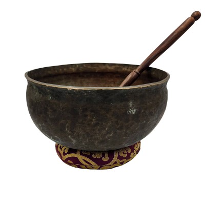 [super Quality], Buddhist Hand Beaten [ultabati] Singing Bowl, Real Antique, [rare Find], [select Accessories]