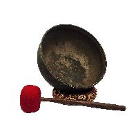 [super Quality], Buddhist Hand Beaten [ultabati] Singing Bowl, Real Antique, [rare Find], [select Accessories]