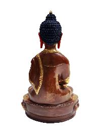Amitabha Buddha Statue, Buddhist Handmade Statue With Extra Gold On Base, [partly Gold Plated, Face Painted]