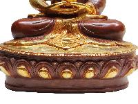 Amitabha Buddha Statue, Buddhist Handmade Statue With Extra Gold On Base, [partly Gold Plated, Face Painted]