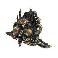 Garuda Metal Mask, Buddhist Handmade Ritual Mask, Antique Finishing