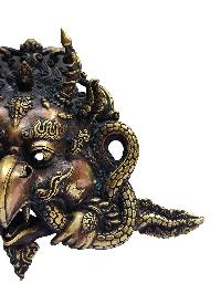 Garuda Metal Mask, Buddhist Handmade Ritual Mask, Antique Finishing