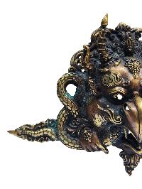 Garuda Metal Mask, Buddhist Handmade Ritual Mask, Antique Finishing