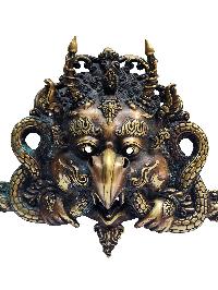 Garuda Metal Mask, Buddhist Handmade Ritual Mask, Antique Finishing