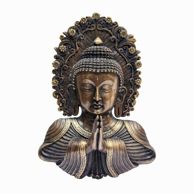 Buddha Metal Mask, Buddhist Handmade Ritual Mask, Antique Finishing
