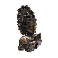 Buddha Metal Mask, Buddhist Handmade Ritual Mask, Antique Finishing