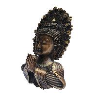 Buddha Metal Mask, Buddhist Handmade Ritual Mask, Antique Finishing