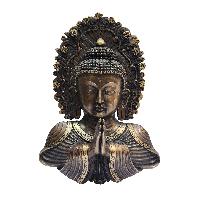 Buddha Metal Mask, Buddhist Handmade Ritual Mask, Antique Finishing