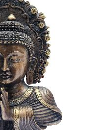 Buddha Metal Mask, Buddhist Handmade Ritual Mask, Antique Finishing