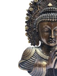 Buddha Metal Mask, Buddhist Handmade Ritual Mask, Antique Finishing