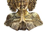 Buddha Metal Mask, Buddhist Handmade Ritual Mask, Glossy Finishing
