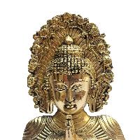Buddha Metal Mask, Buddhist Handmade Ritual Mask, Glossy Finishing