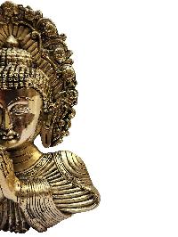 Buddha Metal Mask, Buddhist Handmade Ritual Mask, Glossy Finishing
