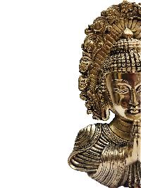Buddha Metal Mask, Buddhist Handmade Ritual Mask, Glossy Finishing