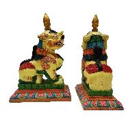 Temple Lion Set [painted], Wooden