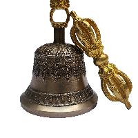 [dehradun] Bell And Dorje [vajra], Bronze, [high Quality], Antique Finishing