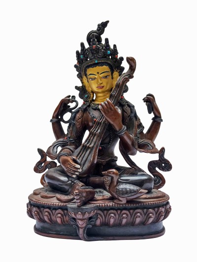 [old Stock], Saraswati Statue, A Nepali Handmade Statue, Face Painted, [old Stock]