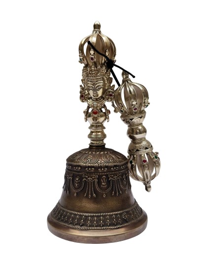Bell And Dorje [vajra], Pure Silver, [high Quality], Antique Finishing, [silver]