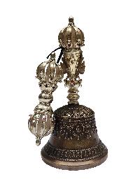 Bell And Dorje [vajra], Pure Silver, [high Quality], Antique Finishing, [silver]