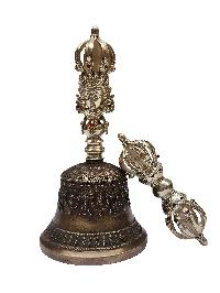 Bell And Dorje [vajra], Pure Silver, [high Quality], Antique Finishing, [silver]