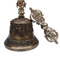 Bell And Dorje [vajra], Pure Silver, [high Quality], Antique Finishing, [silver]