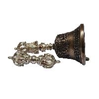 Bell And Dorje [vajra], Pure Silver, [high Quality], Antique Finishing, [silver]