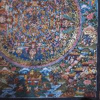 [old Stock], Mandala Thangka, Buddhist Handmade Thangka, Hand Painted, Antique, Real Gold