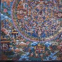 [old Stock], Mandala Thangka, Buddhist Handmade Thangka, Hand Painted, Antique, Real Gold