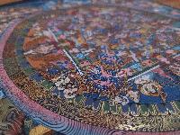 [old Stock], Mandala Thangka, Buddhist Handmade Thangka, Hand Painted, Antique, Real Gold