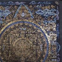 [old Stock], Mandala Thangka, Buddhist Handmade Thangka, Hand Painted, Antique, Real Gold
