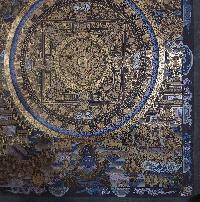 [old Stock], Mandala Thangka, Buddhist Handmade Thangka, Hand Painted, Antique, Real Gold