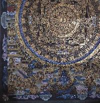 [old Stock], Mandala Thangka, Buddhist Handmade Thangka, Hand Painted, Antique, Real Gold