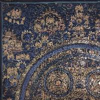 [old Stock], Mandala Thangka, Buddhist Handmade Thangka, Hand Painted, Antique, Real Gold