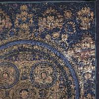 [old Stock], Mandala Thangka, Buddhist Handmade Thangka, Hand Painted, Antique, Real Gold