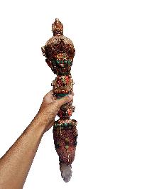 Kartika Crystal: Buddhist Ritual Item, [real Silver], High Quality, [siku Design, Stone Setting]