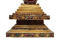 Stupa, Buddhist Handmade Statue [stone Setting], [electro Gold Plating].
