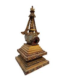 Stupa, Buddhist Handmade Statue [stone Setting], [electro Gold Plating].
