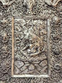 Yellow Jambhala [kubera] Wall Hanging, Silver Plated, High Quality